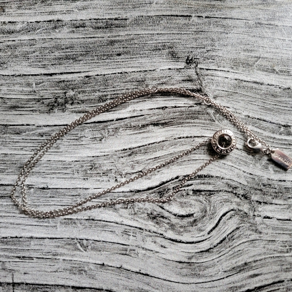Coach Open Circle Stone Necklace